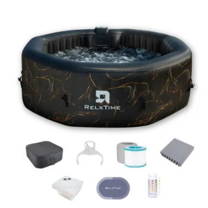 4–6 Person Octagonal Inflatable Hot Tub with 130 Air Jets