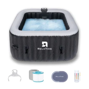 2–3 Person Inflatable Square Hot Tub with 110 Jets