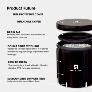 Portable Ice Bath Tub XL 105 Gallon with Cover