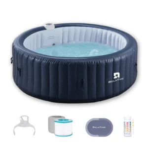 4–6 Person Round Inflatable Hot Tub with 130 Jets