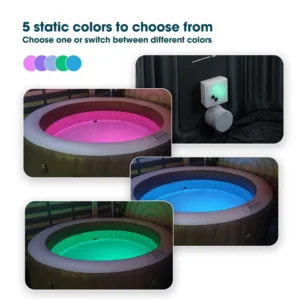 2 Person Oval Inflatable Hot Tub with LED & 100 Jets