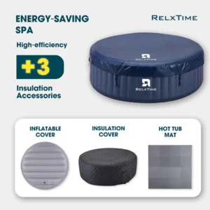 4–6 Person Round Inflatable Hot Tub with 130 Jets