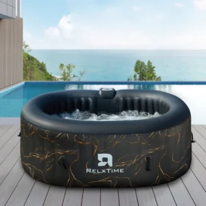 2 Person Oval Inflatable Hot Tub with LED & 100 Jets
