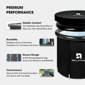 Portable Ice Bath Tub XL 105 Gallon with Cover