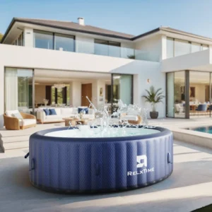 4–6 Person Round Inflatable Hot Tub with 130 Jets