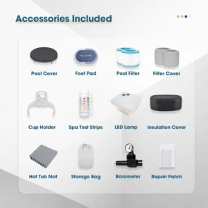 4–6 Person Octagonal Inflatable Hot Tub with 130 Air Jets