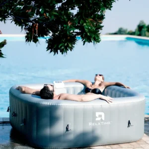Relxtime 4–6 Person Square Inflatable Spa, 130 Air Jets