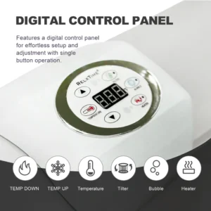 4–6 Person LED Inflatable Hot Tub with 130 Air Jets, Black