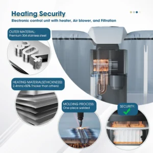 4–6 Person Square Inflatable Hot Tub with 130 Jets, Beige