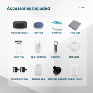 2 Person Oval Inflatable Hot Tub with LED & 100 Jets