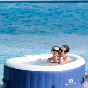 Portable Blue 2 Person Inflatable Oval Spa with 100 Jets