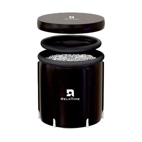 Portable Ice Bath Tub Hot Cold Plunge Tub with Cover for Indoor Outdoor Use, Cold Plunge Tub, foldable Ice Bath for Athletes Gym, 105 Gallons, Black, XL Size