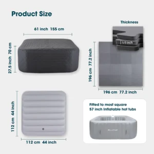 2–4 Person Square Hot Tub Cover and Mat Complete Outdoors