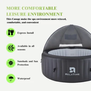 Outdoor Hot Tub Canopy With Windproof Sun Shade Covers