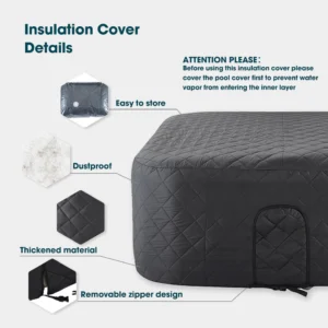 2–4 Person Square Hot Tub Cover and Mat Complete Outdoors