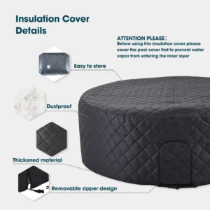 Complete Round Hot Tub Cover and Mat for Outdoor Use & Protection