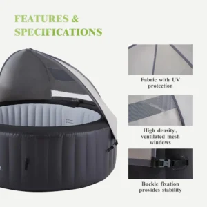 Outdoor Hot Tub Canopy With Windproof Sun Shade Covers
