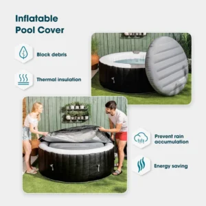 Complete Round Hot Tub Cover and Mat for Outdoor Use & Protection