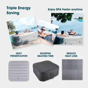 2–4 Person Square Hot Tub Cover and Mat Complete Outdoors